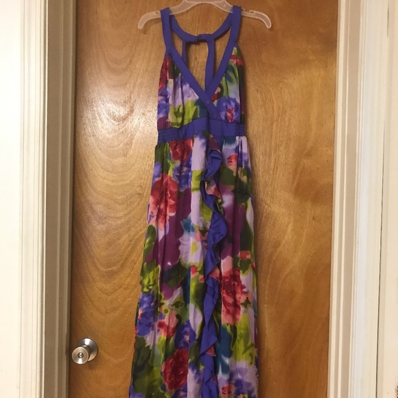 bebe Dresses & Skirts - Bebe  100% silk orchid pedal maxi